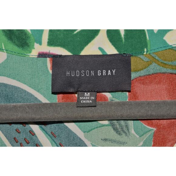 HUDSON GRAY $64 Oversized Floral V-Neck Dolman Sleeve Blouse Multi-Color Medium - Picture 3 of 3